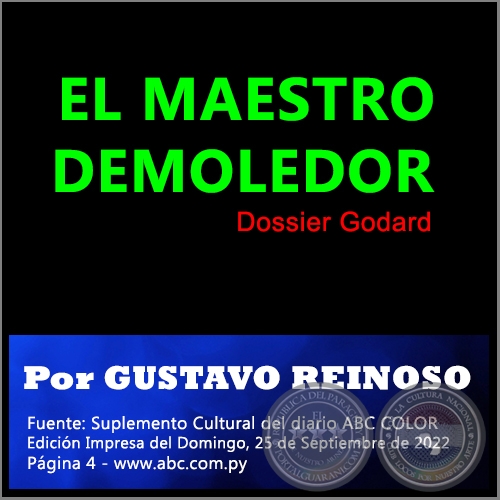 EL MAESTRO DEMOLEDOR - Por GUSTAVO REINOSO - Domingo, 25 de Septiembre de 2022